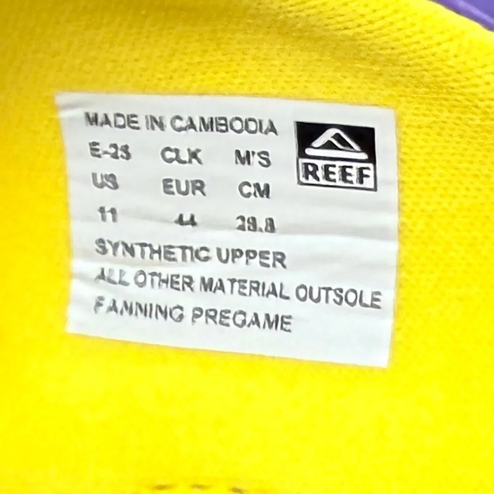 Reef Fanning Pregame / Tailgate Sandals  - NWT Mens 11 Purple / Gold #48771-FL5*